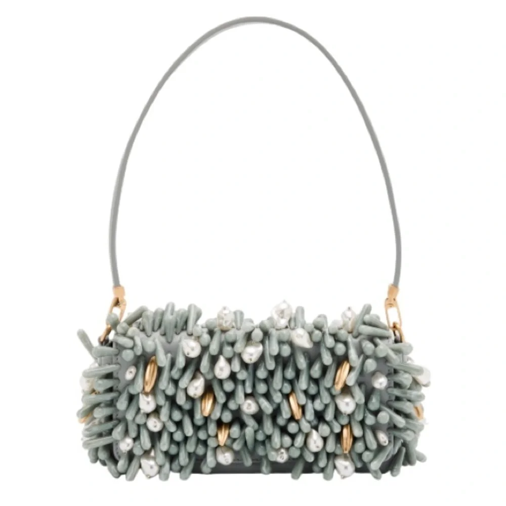 NWT - CULT GAIA Perla Beaded Leather Shoulder Bag